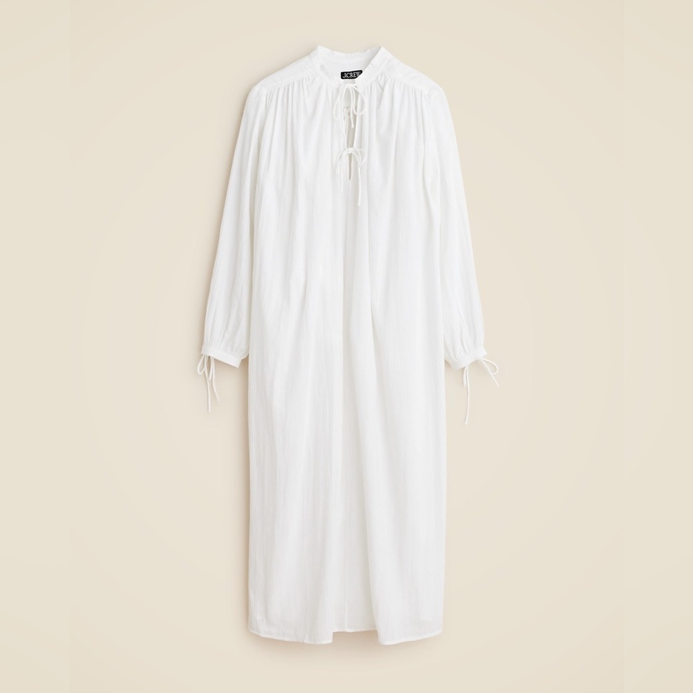 J Crew white cotton airy gauze tunic dress XL NWT